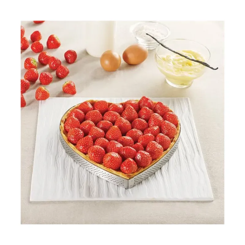Cercle À Patisserie*DE BUYER Cercle perforé forme coeur ø 21 cm de L'école Valrhona par