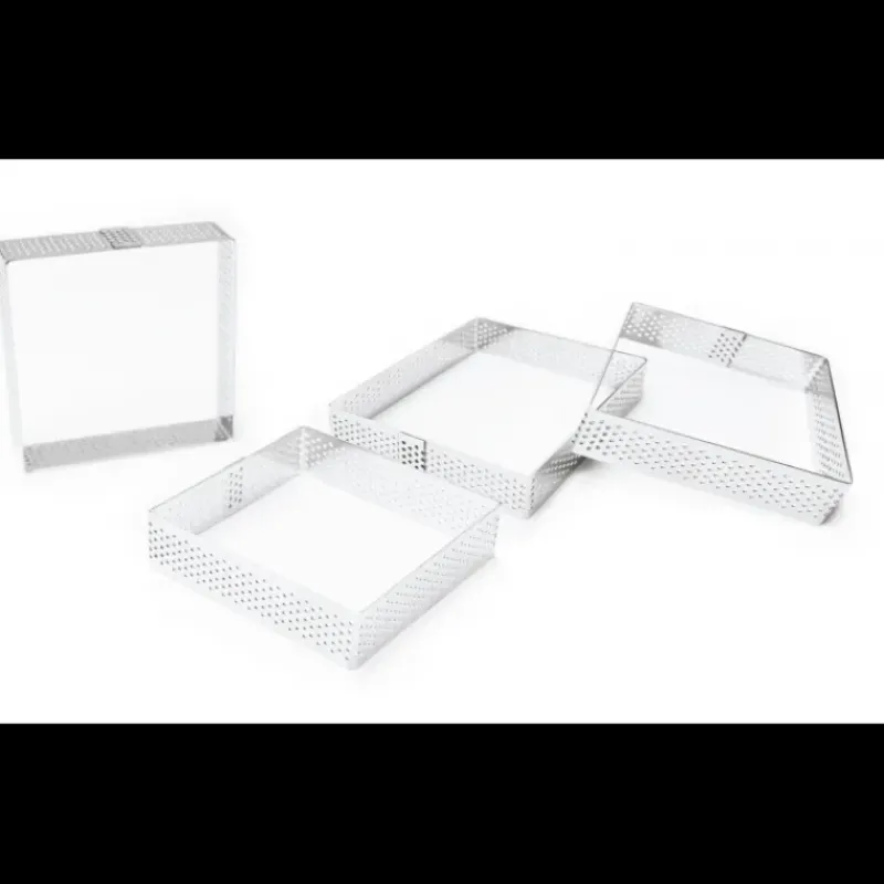 Cercle À Patisserie*SCRAPCOOKING Cercles à Tarte Individuels Perforés Carrés 8 cm (x4)