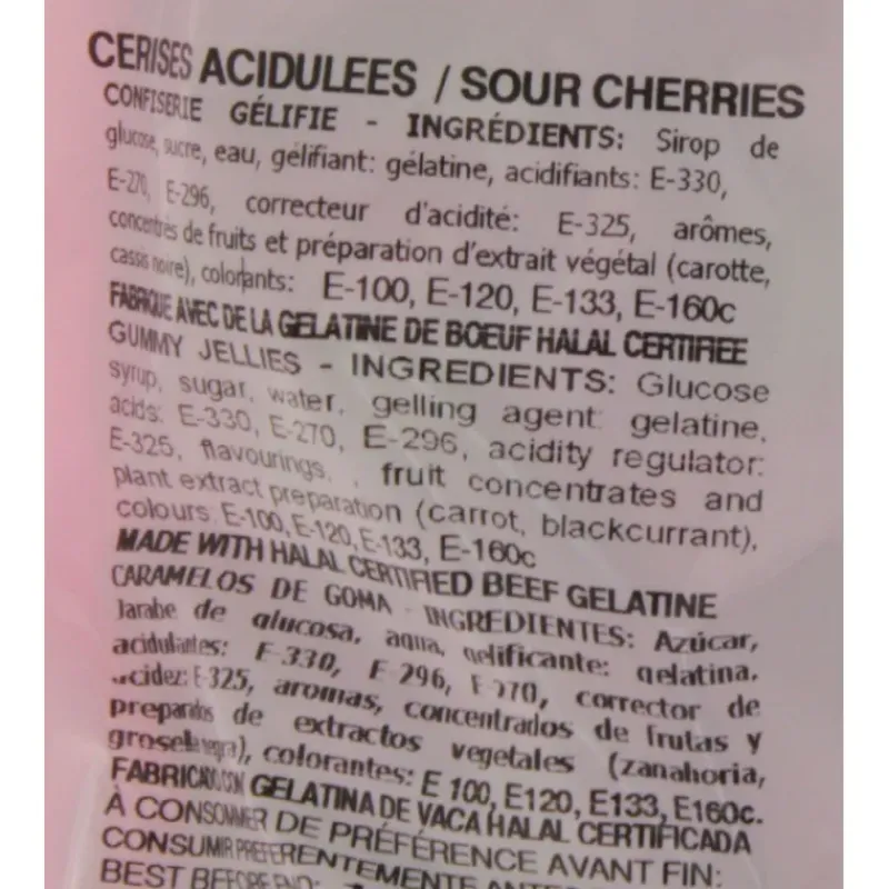 Confiserie*FINI Cerises Acidulées x 385 - Bonbons Halal