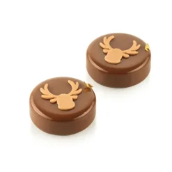 Emporte Pièce - Découpoir Pâtisserie|Moule Silicone*SILIKOMART Chablon Silicone Renne 4 x 4 x H 0,2 cm (x24)