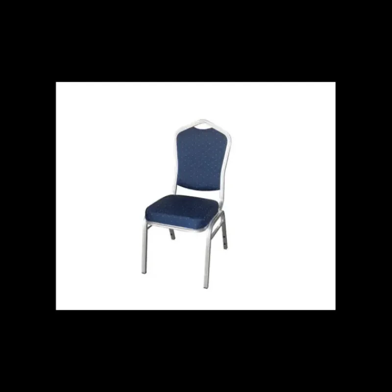 Mobilier Évènementiel|Mobilier Restaurant*LYROSE Chaise Empilable Argentée avec Assise Bleue Elysée