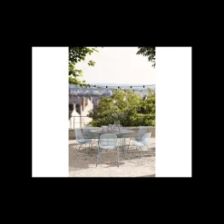 Mobilier Terrasse Restaurant*GROSFILLEX Chaise en Acier avec Assise Résine Bleu Ether Ramatuelle 73’