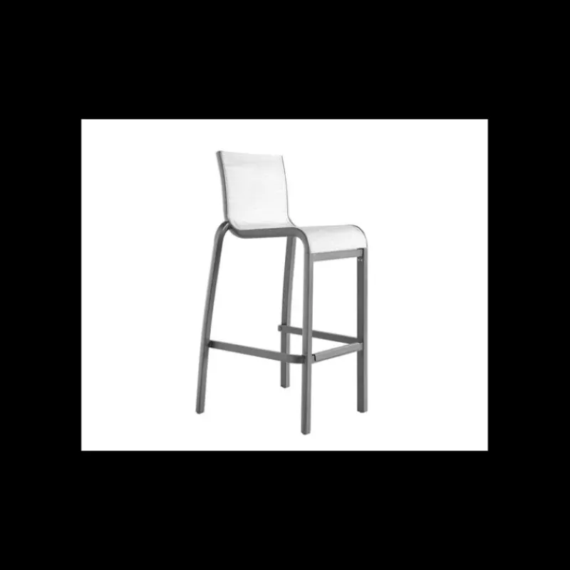 Mobilier Terrasse Restaurant|Mobilier Restaurant*GROSFILLEX Chaise Haute Noir Volcanique et Toile Gris Chinée Sunset