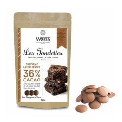 Chocolat De Couverture*WEISS Chocolat au Lait 36% Fondettes 250g