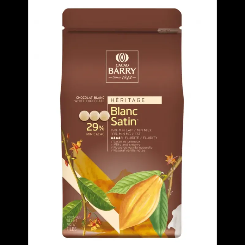 Chocolat De Couverture*BARRY Chocolat Blanc Satin 29,2% pistoles 5 kg