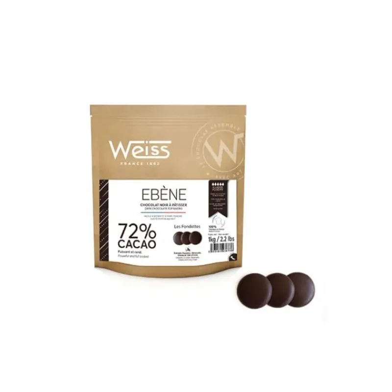 Chocolat De Couverture*WEISS Chocolat Noir 72% Ebène 1 kg