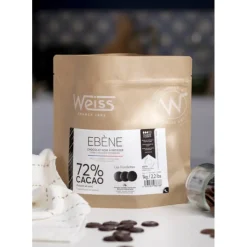 Chocolat De Couverture*WEISS Chocolat Noir 72% Ebène 1 kg