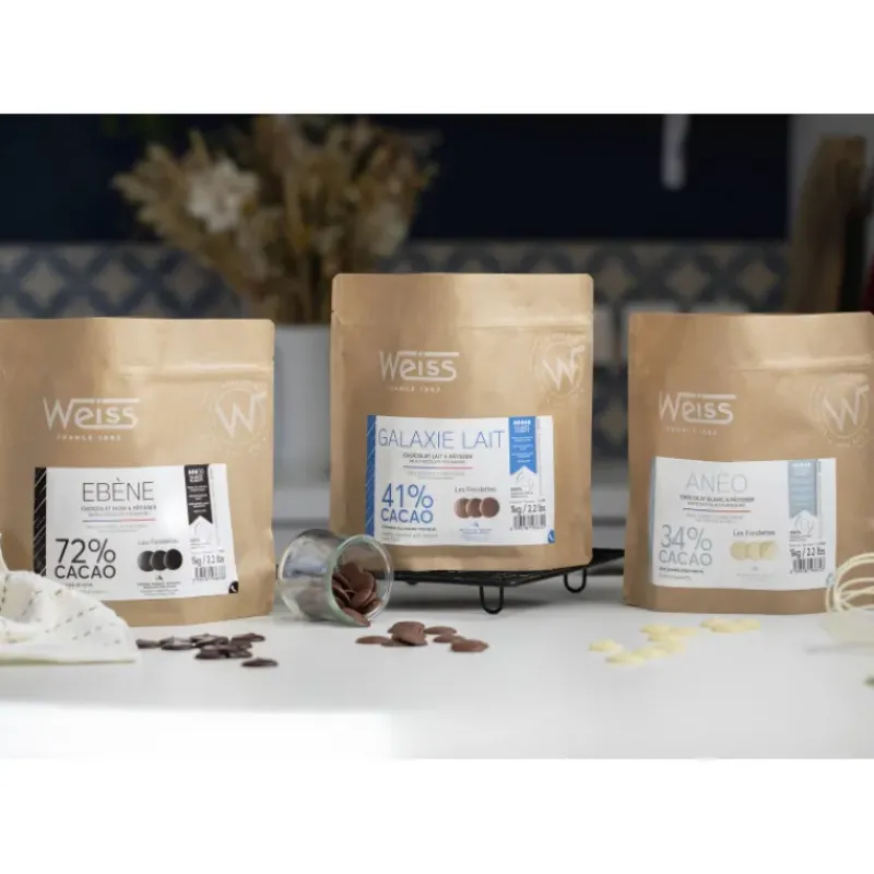 Chocolat De Couverture*WEISS Chocolat Noir 72% Ebène 1 kg