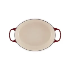 Cocotte En Fonte*LE CREUSET Cocotte en Fonte Ovale 31 cm Garnet Bouton Doré Signature