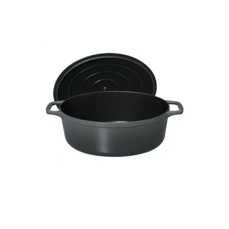 Cocotte En Fonte*CHASSEUR Cocotte en Fonte Ovale 25 cm Caviar