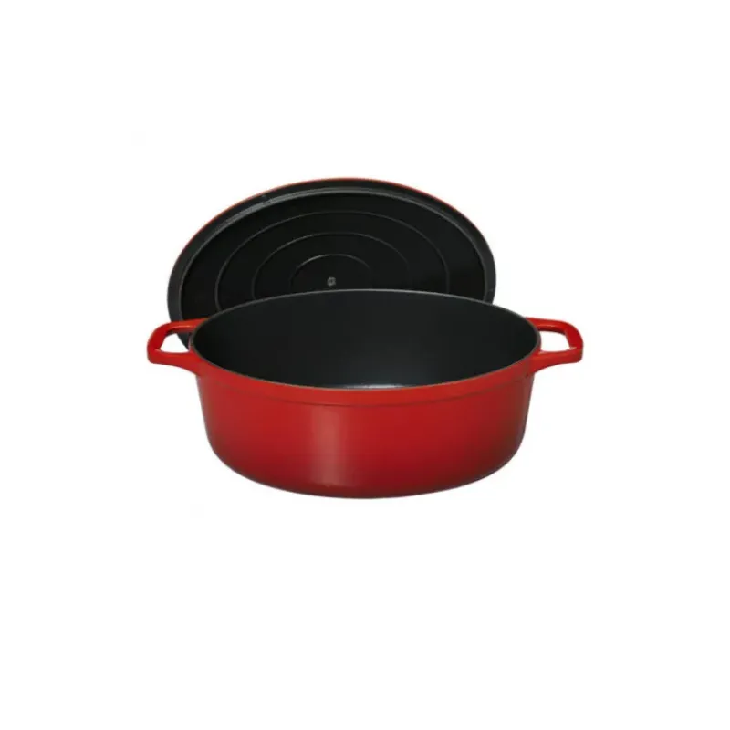 Cocotte En Fonte*CHASSEUR Cocotte en Fonte Ovale 27 cm Rubis