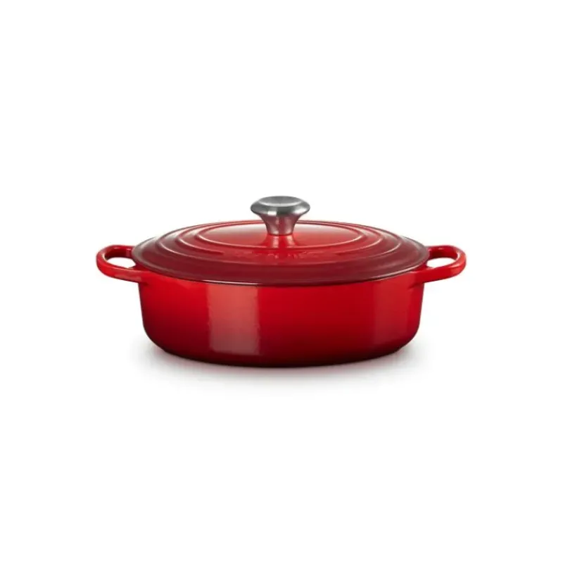 Cocotte En Fonte*LE CREUSET Cocotte en Fonte Ovale Basse 27 cm Cerise Signature