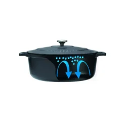 Cocotte En Fonte*CHASSEUR Cocotte en Fonte Ronde 20 cm Caviar