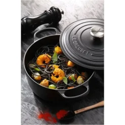 Cocotte En Fonte*LE CREUSET Cocotte en fonte Ronde 28 cm Noir mat Signature