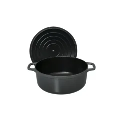 Cocotte En Fonte*CHASSEUR Cocotte en Fonte Ronde 18 cm Caviar