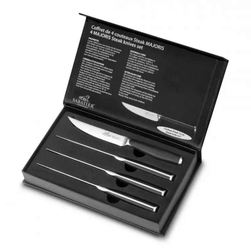 Couverts*SABATIER Coffret 4 Couteaux à Steak 12 cm Majoris