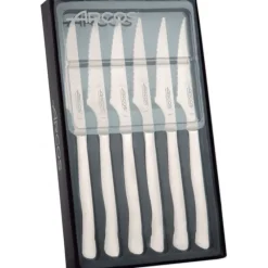 Couverts*ARCOS Coffret 6 Couteaux à Steak 11 cm Lame Crantée Acier Inoxydable