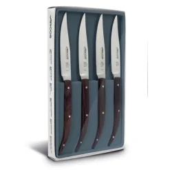 Couverts*ARCOS Coffret 4 Couteaux à Steak 11 cm Lame Lisse Acier Inoxydable