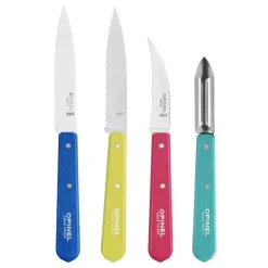 Couteau D'office|Eplucheurs, Dénoyauteur*OPINEL Coffret 3 Couteaux de Cuisine et un Eplucheur Pop 80 Les Essentiels