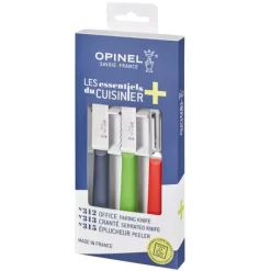 Couteau D'office|Eplucheurs, Dénoyauteur*OPINEL Coffret 2 Couteaux de Cuisine et un Eplucheur Les Essentiels +