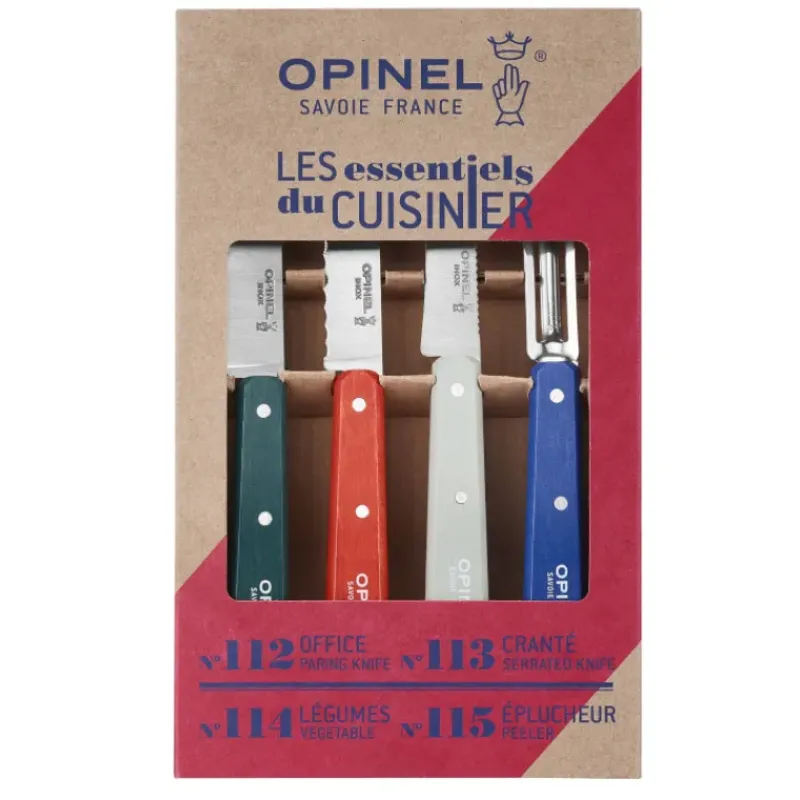 Couteau D'office|Eplucheurs, Dénoyauteur*OPINEL Coffret 3 Couteaux de Cuisine et un Eplucheur Primo Les Essentiels