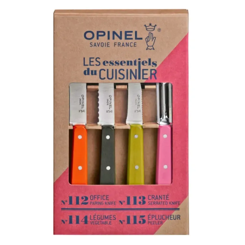 Couteau D'office|Eplucheurs, Dénoyauteur*OPINEL Coffret 3 Couteaux de Cuisine et un Eplucheur Fifties Les Essentiels