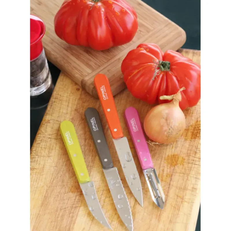 Couteau D'office|Eplucheurs, Dénoyauteur*OPINEL Coffret 3 Couteaux de Cuisine et un Eplucheur Fifties Les Essentiels