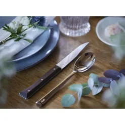 Couverts*OPINEL Coffret 4 Couteaux de Table Frêne Sombre Facette