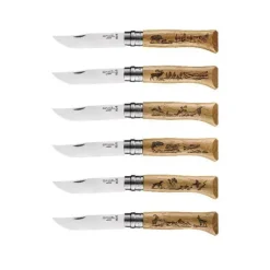 Couverts*OPINEL Coffret 6 Couteaux Gravure Animalia
