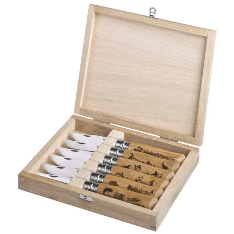 Couverts*OPINEL Coffret 6 Couteaux Gravure Animalia