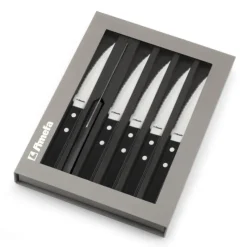 Couverts*AMEFA Coffret 6 Couteaux Steak Pizza Noir 21,5 cm