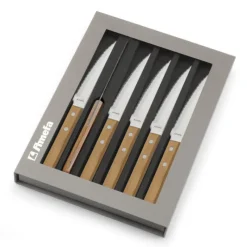 Couverts*AMEFA Coffret 6 Couteaux Steak Pizza Bois 21,5 cm
