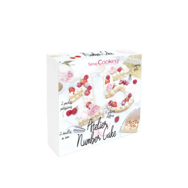 Ustensiles Décor Gâteau*SCRAPCOOKING Coffret Atelier Number Cake (16 pièces)