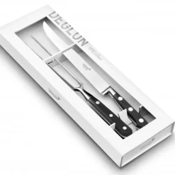 Fourchette À Viande*DEGLON Coffret Découpe Viande Couteau à Découper 22 cm et Fourchette Diapason 17 cm Cuisine Idéale Sabatier Déglon