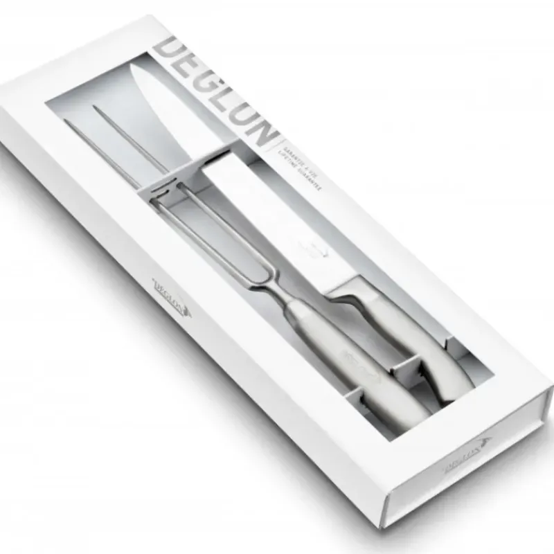 Fourchette À Viande*DEGLON Coffret Découpe Viande Couteau à Découper 22 cm et Fourchette Diapason 21 cm Oryx Déglon