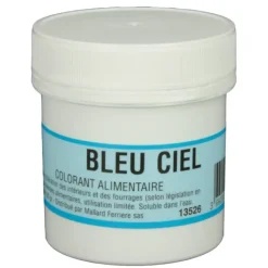 Colorants Alimentaires*MALLARD FERRIERE Colorant alimentaire Bleu Ciel E133 Poudre Hydrosoluble 20g