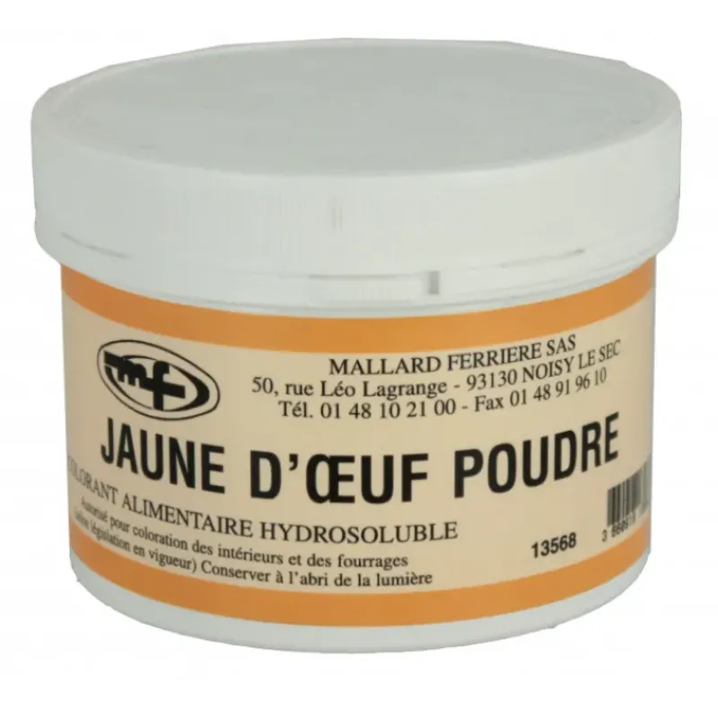 Colorants Alimentaires*MALLARD FERRIERE Colorant alimentaire Jaune d'Oeuf E102/E129 Poudre Hydrosoluble 100g