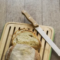 Couteau À Pain*PEBBLY Couteau à Pain Inox et Bambou 32 cm