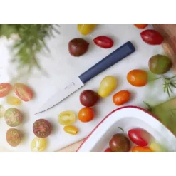 Couteau D'office*OPINEL Couteau d'Office 10 cm Cranté Bleu Les Essentiels +