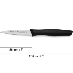 Couteau D'office*ARCOS Couteau d'Office Cranté Inox 8,5 cm Noir NOVA