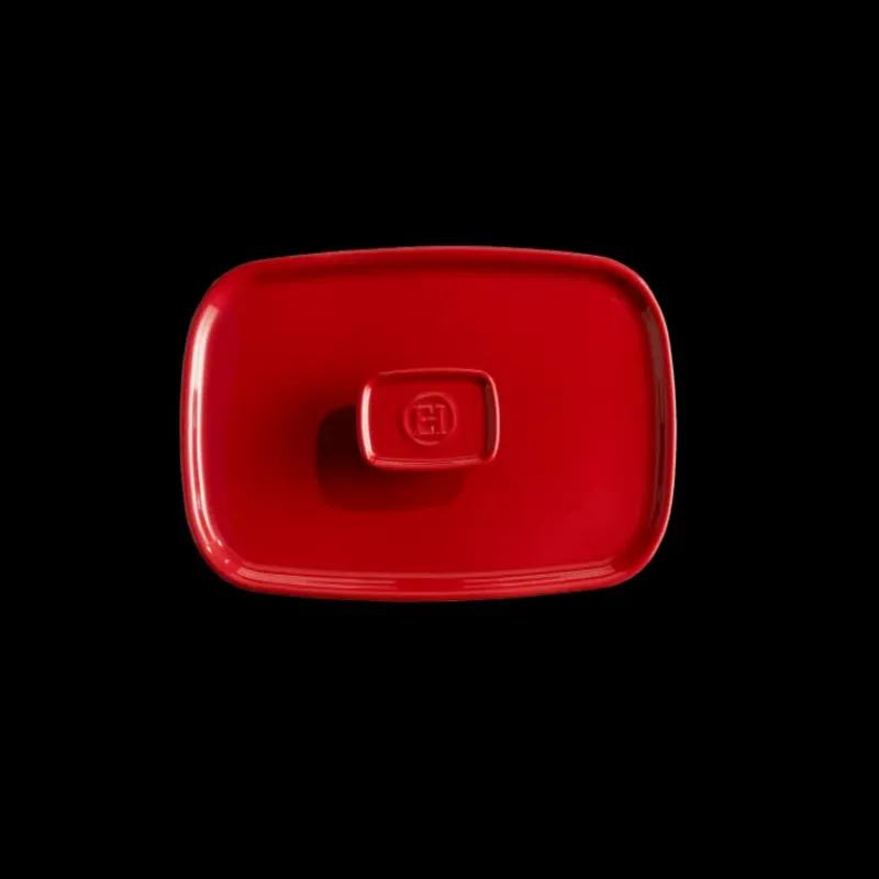 Couvercle De Cuisson*EMILE HENRY Couvercle Rectangulaire en Céramique pour Plat à Four 25 x 18 cm Grand Cru