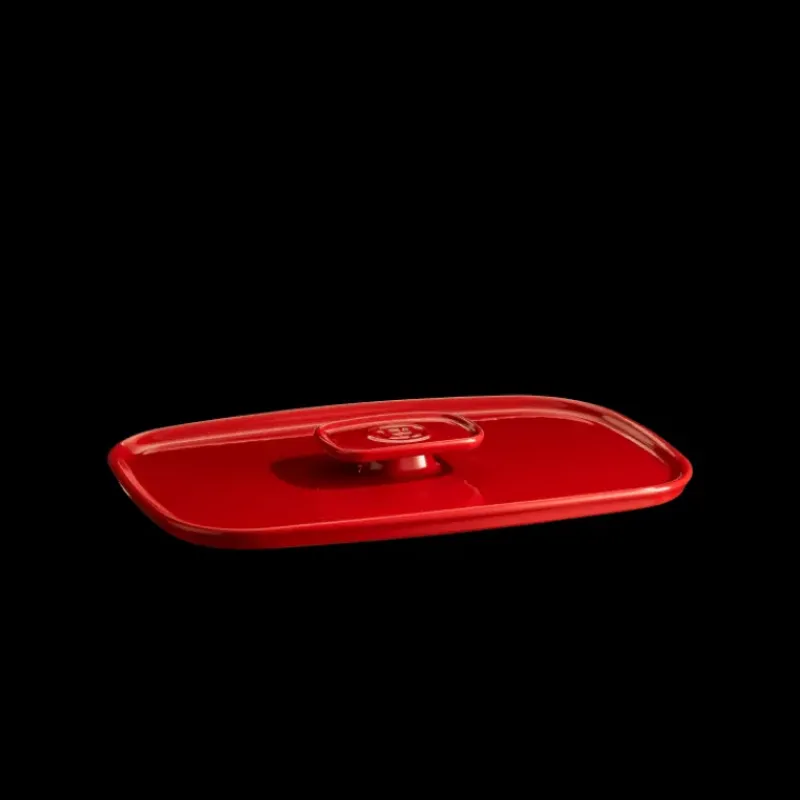 Couvercle De Cuisson*EMILE HENRY Couvercle Rectangulaire en Céramique pour Plat à Four 35 x 22 cm Grand Cru