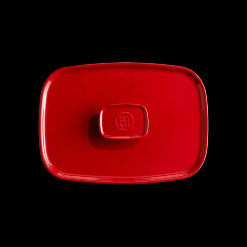 Couvercle De Cuisson*EMILE HENRY Couvercle Rectangulaire en Céramique pour Plat à Four 35 x 22 cm Grand Cru