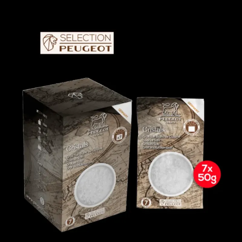 Moulin|Sel*PEUGEOT Cristaux de Sel Blanc d'Allemagne Sachets 50 g (x7)