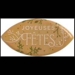 Décoration Comestible*FLORENSUC Décor Chocolat Blond Feuilles Joyeuses Fêtes (x 84)