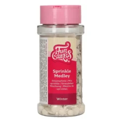 Décoration Comestible*FUNCAKES Décoration en Sucre Mélange Hiver Blanc et Argenté 50 g