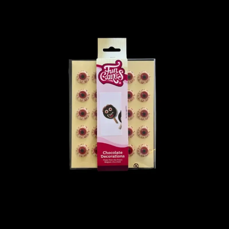 Décoration Comestible*FUNCAKES Décors Chocolat Blanc Œil (x25)