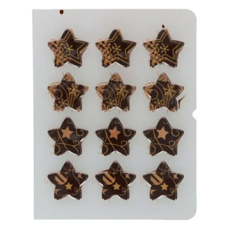 Décoration Comestible*FUNCAKES Décors Chocolat Noir Étoiles Or (x12)