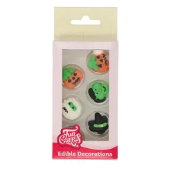 Décoration Comestible*FUNCAKES Décors en Sucre 4 Motifs Halloween (x12)