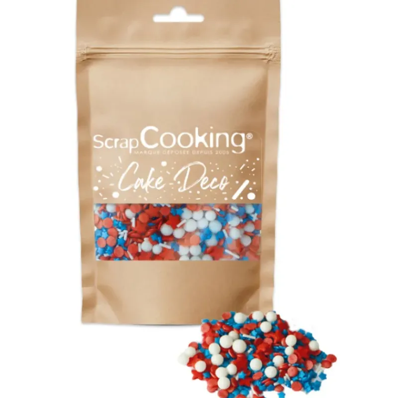 Décoration Comestible*SCRAPCOOKING Décors en Sucre Bleu Blanc Rouge 50 g